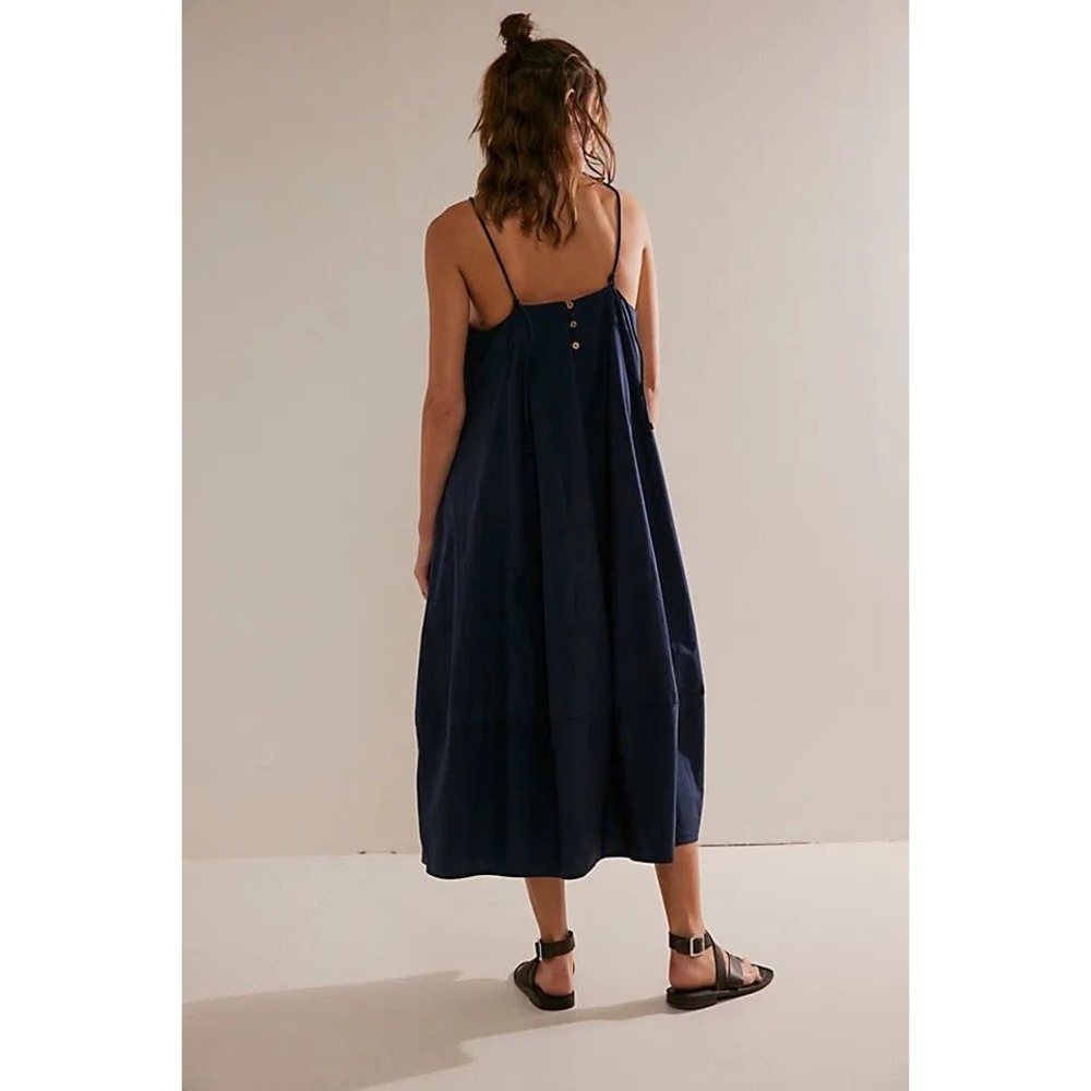 Free People Struttin Dress Black Cotton Spaghetti Strap Tent Dress M - Picture 3 of 7